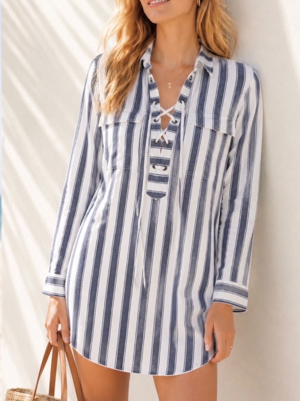 Madewell Striped Linen Mini Dress Size Small